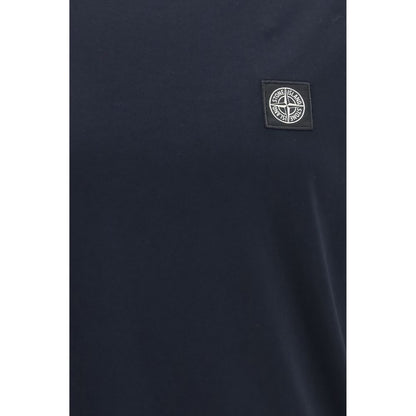 Stone Island Blue Cotton T-Shirt
