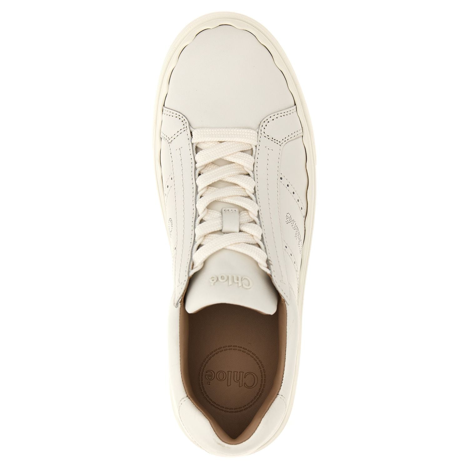 Chloé White Leather Low Top Sneakers