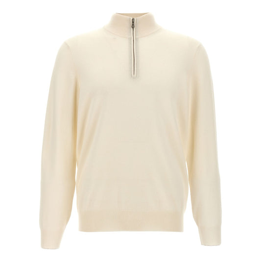 Brunello Cucinelli White Cashmere Cardigan
