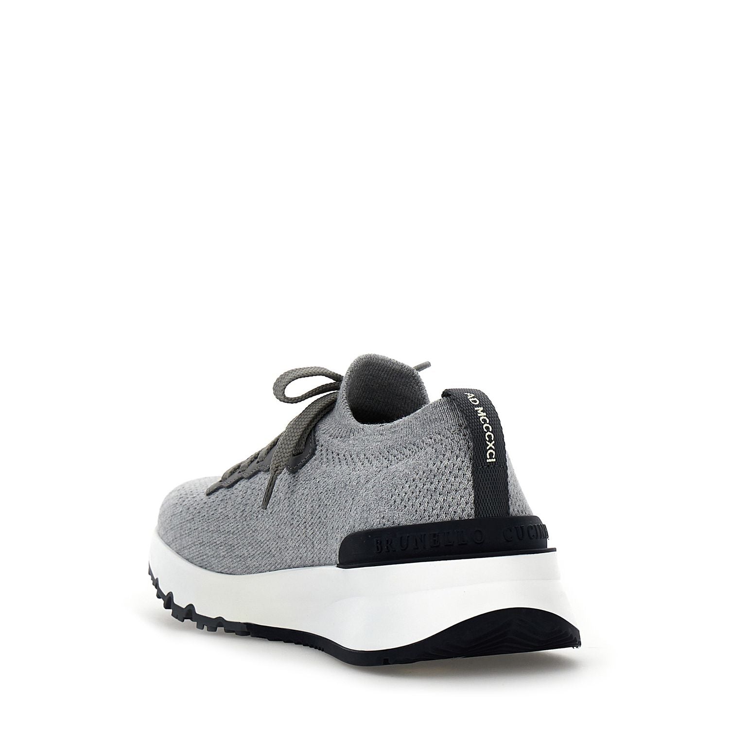 Brunello Cucinelli Gray Cotton Athletic Sneakers
