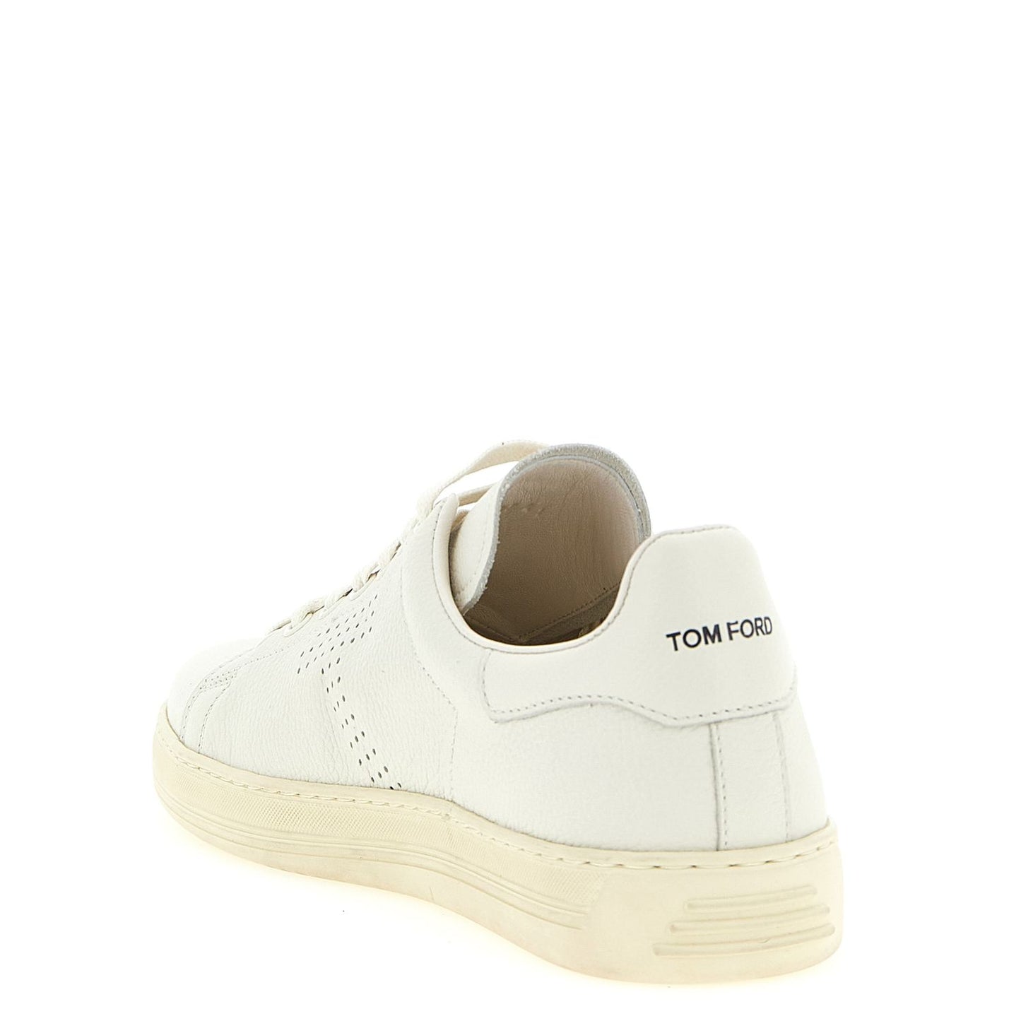 Tom Ford White Leather Low Top Sneakers
