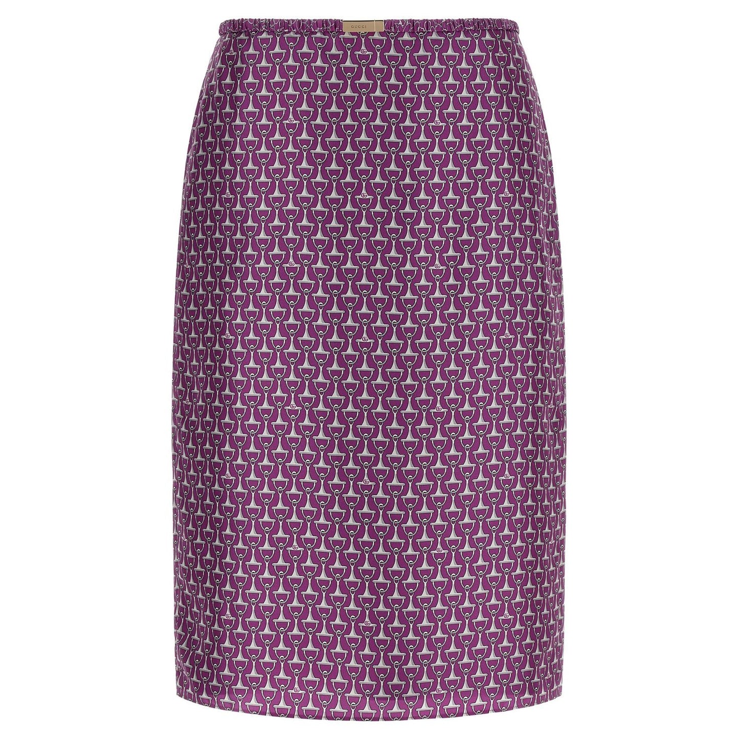 Gucci Purple Silk Midi Skirt