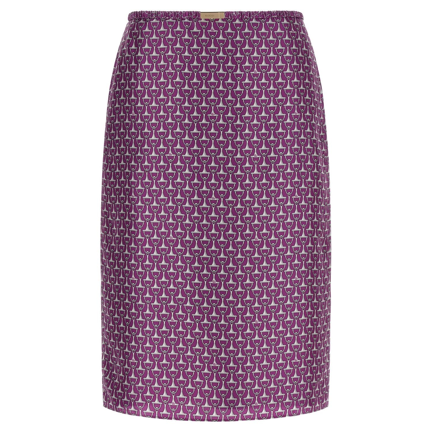 Gucci Purple Silk Midi Skirt