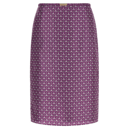 Gucci Purple Silk Midi Skirt