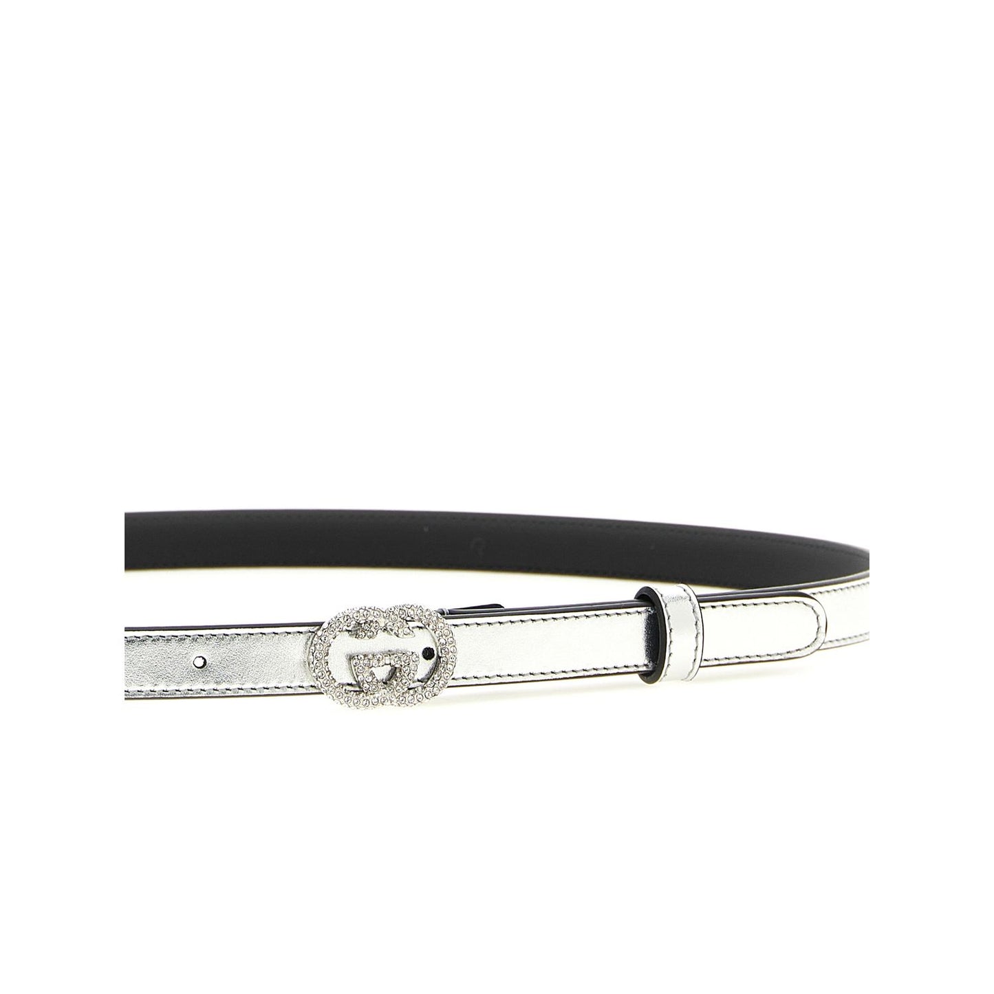 Gucci Silver Calfskin Thin Belt