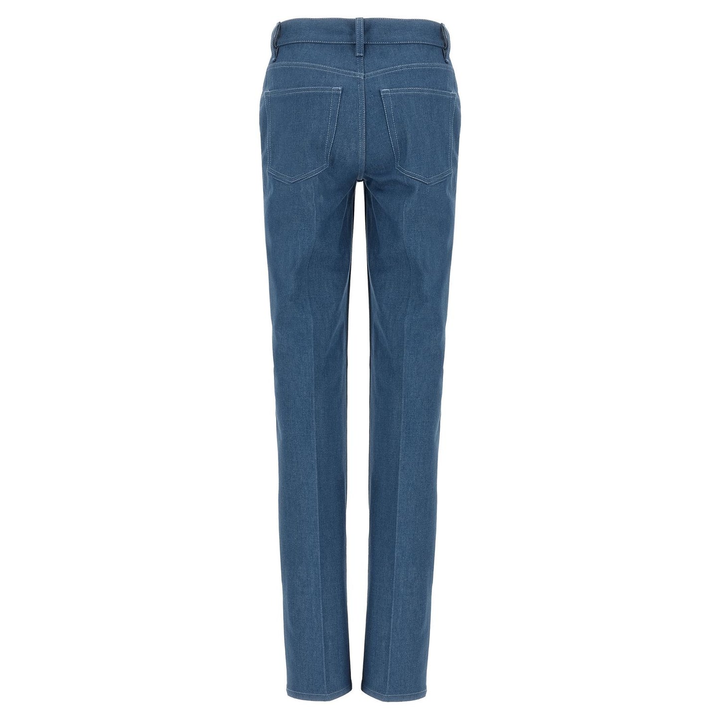 Gucci Blue Cotton Straight-Leg Jeans