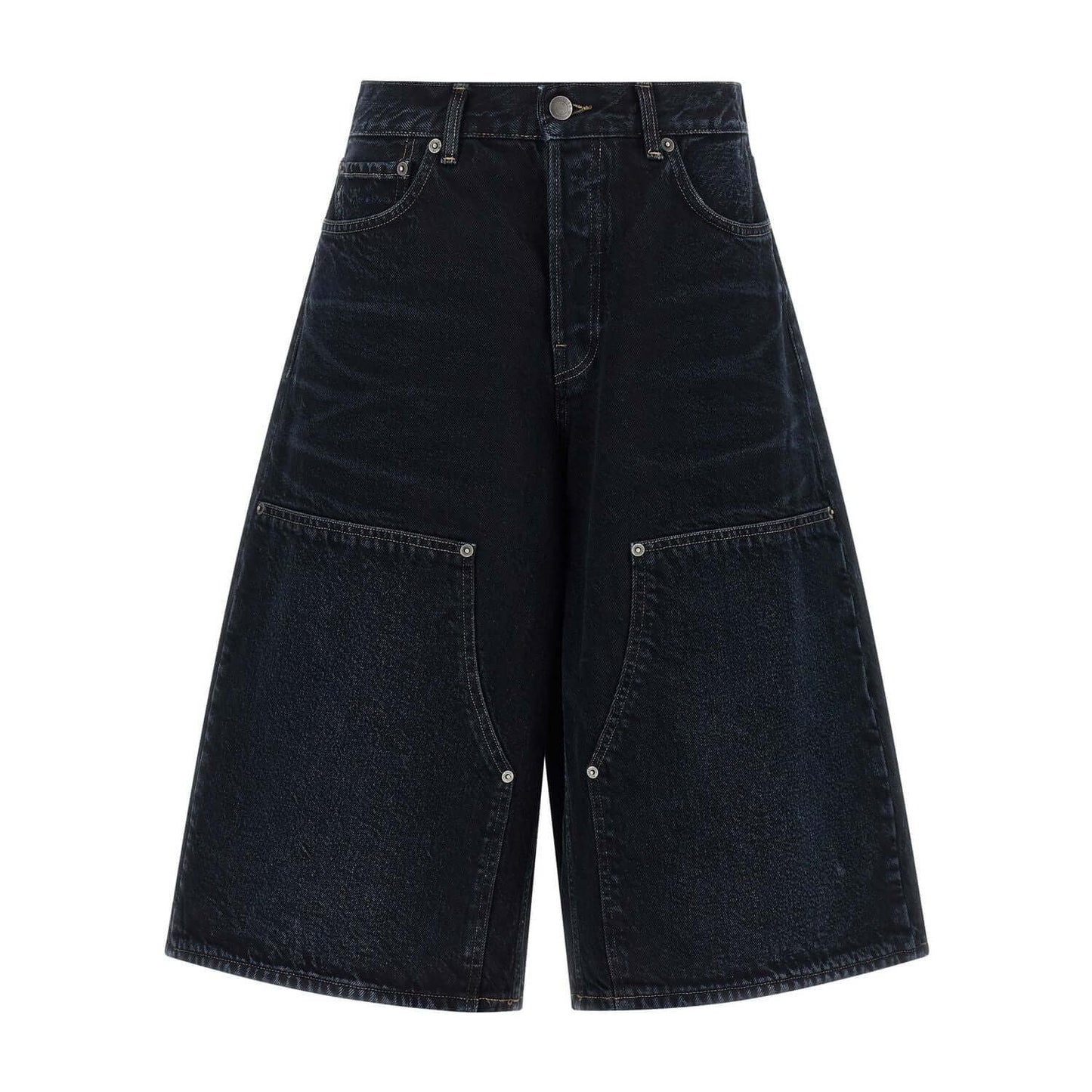 Haikure Blue Cotton Bermuda Shorts
