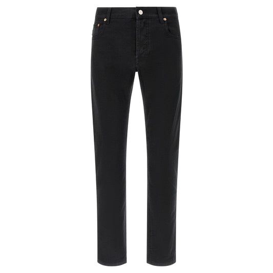Gucci Black Cotton Straight-Leg Jeans