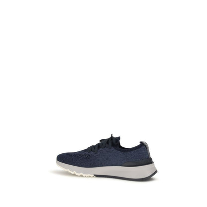 Brunello Cucinelli Blue Cotton Athletic Sneakers