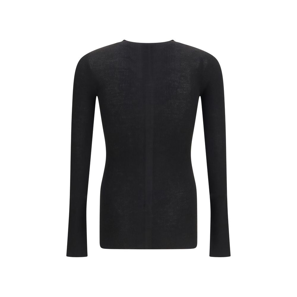 Rick Owens Black Wool Oves Aries Sweatshirt