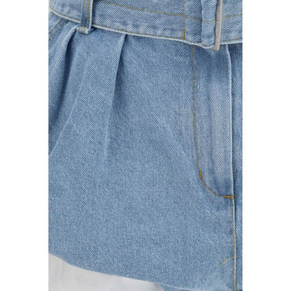 Magda Butrym Blue Cotton Bermuda Shorts