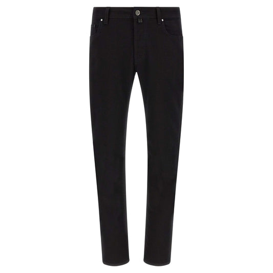Jacob Cohen Black Cotton Straight-Leg Jeans