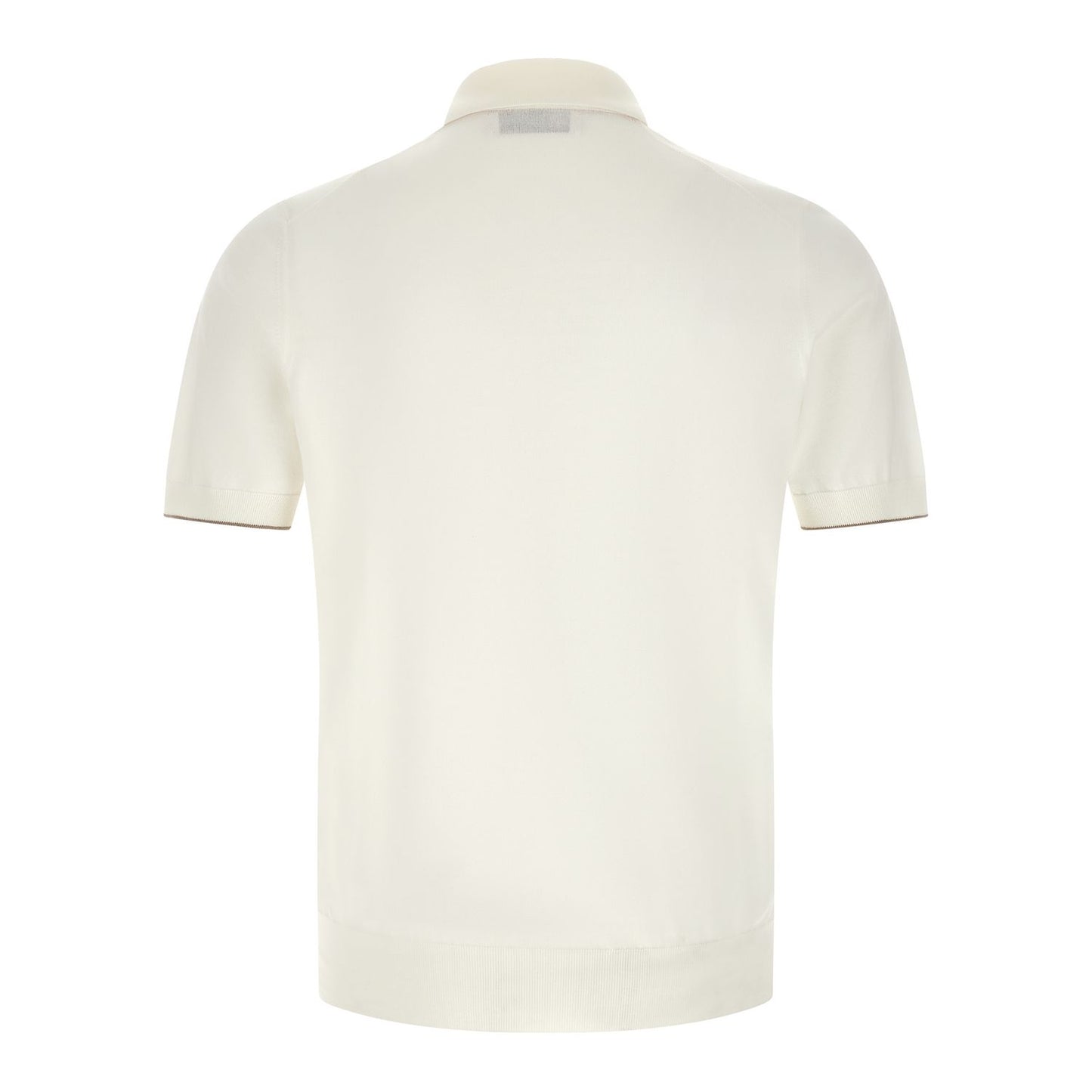 Brunello Cucinelli White Cotton Polo Shirt