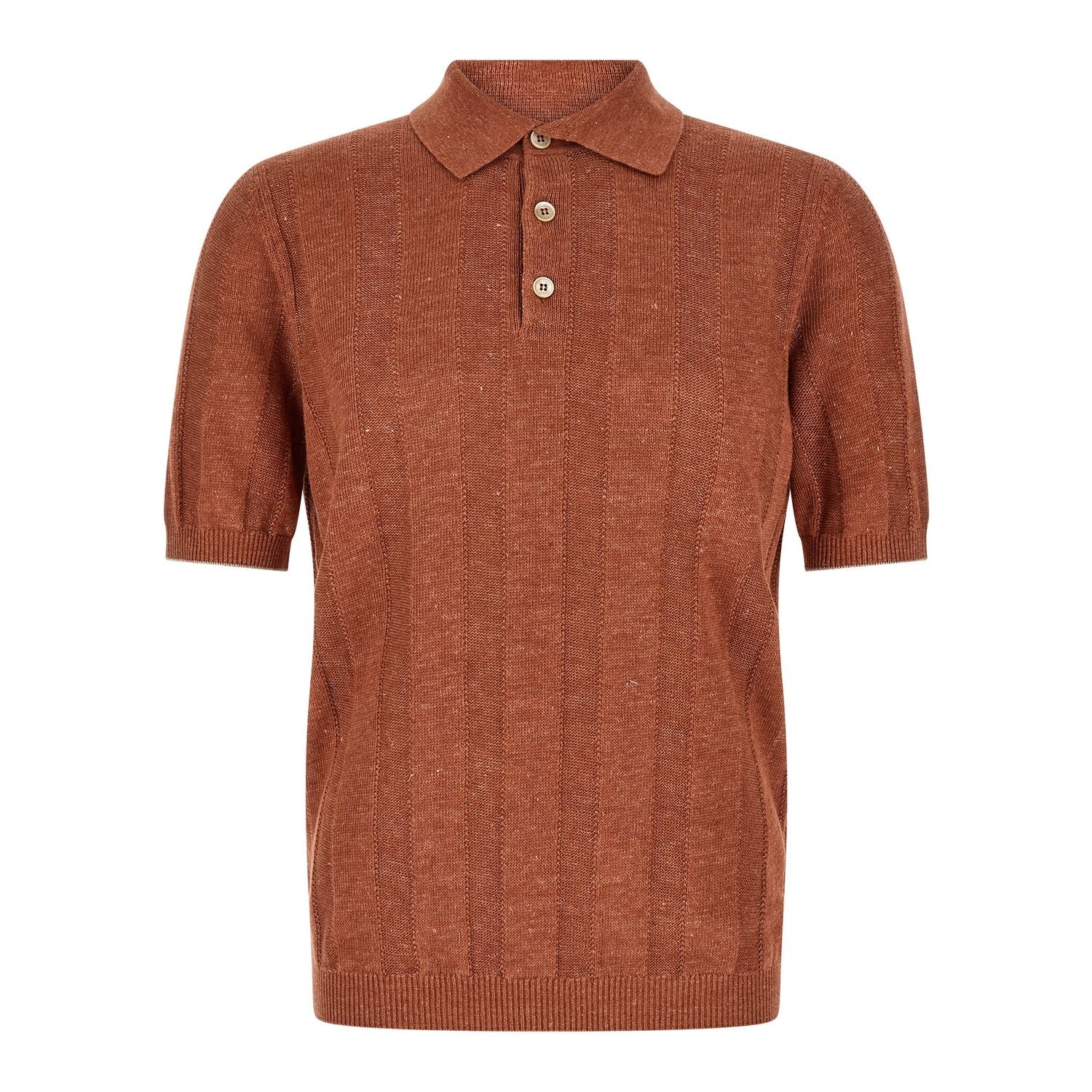 Brunello Cucinelli Orange Linen Polo Shirt