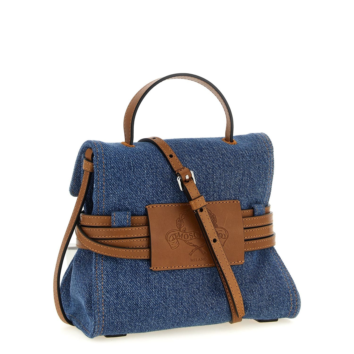 Moschino Blue Cotton Handbag