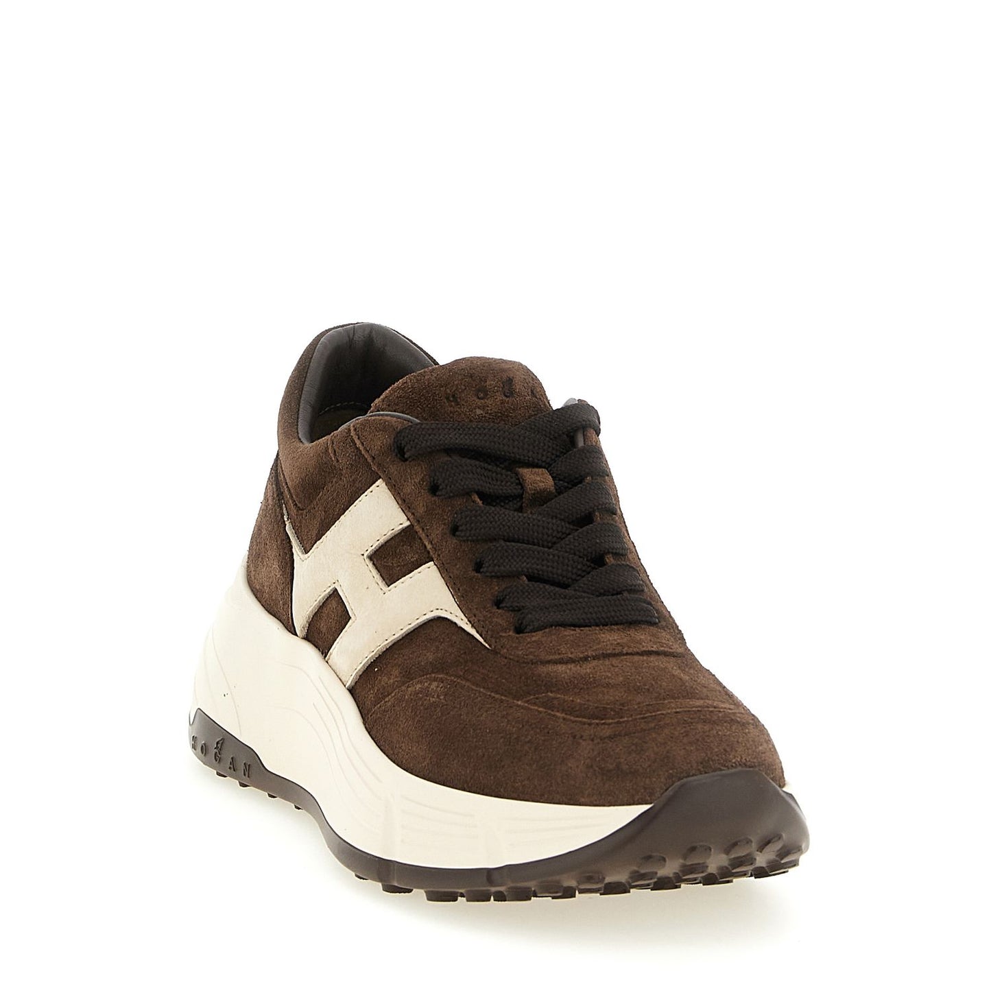 Hogan Brown Calfskin Athletic Sneakers