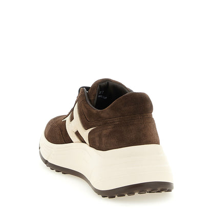 Hogan Brown Calfskin Athletic Sneakers