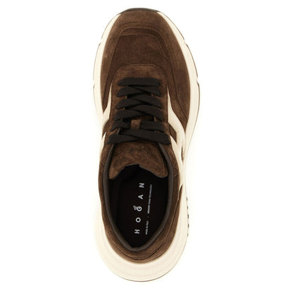 Hogan Brown Calfskin Athletic Sneakers