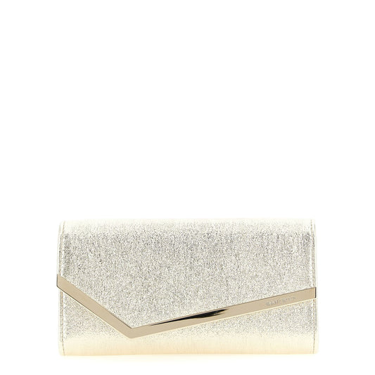 Jimmy Choo Gold Lamb Leather Clutch Bag