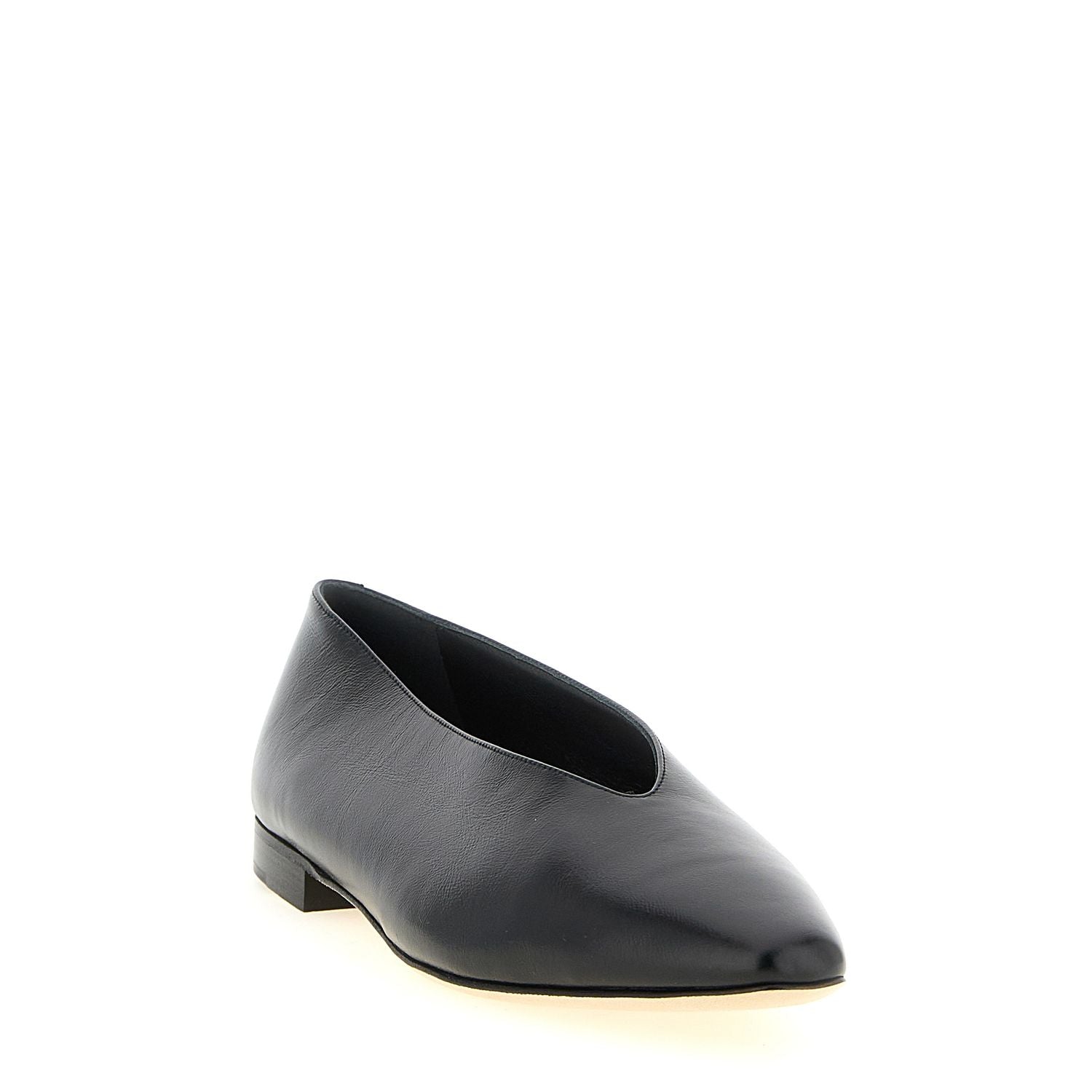 Jimmy Choo Black Leather Ballet Flats
