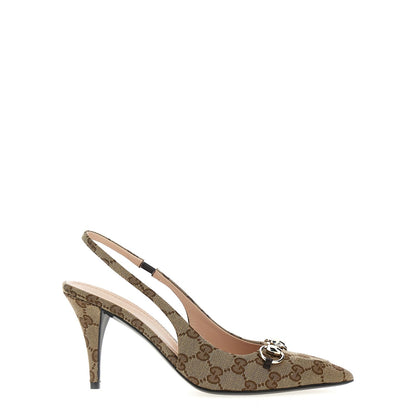Gucci Beige Polyester High Heel Pumps