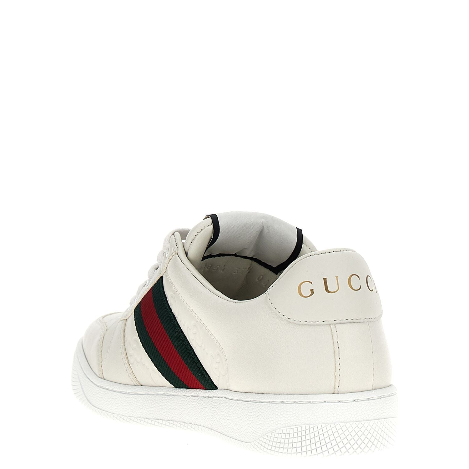 Gucci White Lamb Leather Low Top Sneakers