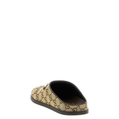 Gucci Beige Cotton Mules