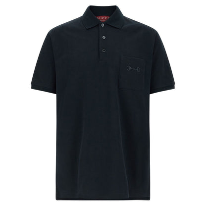 Gucci Blue Cotton Polo Shirt