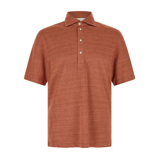 Brunello Cucinelli Orange Linen Polo Shirt