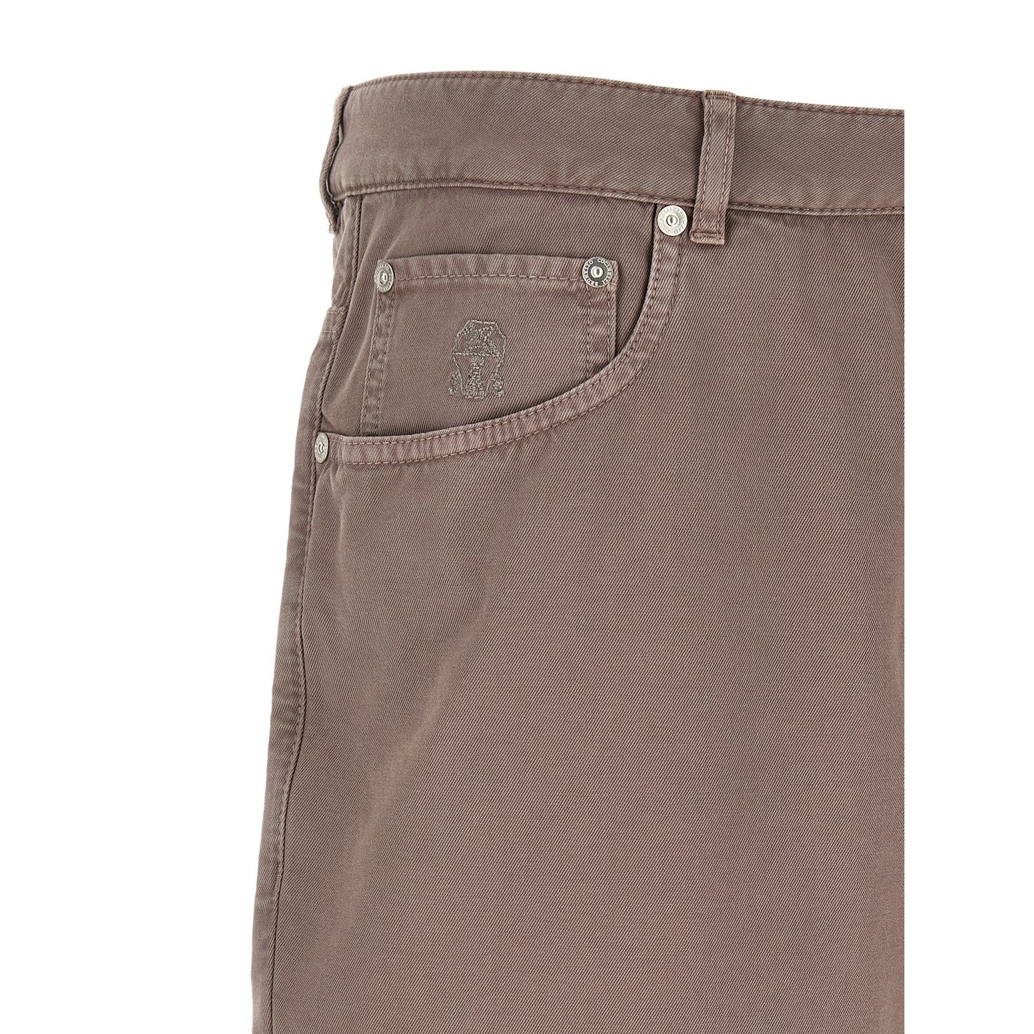 Brunello Cucinelli Brown Cotton Casual Pants