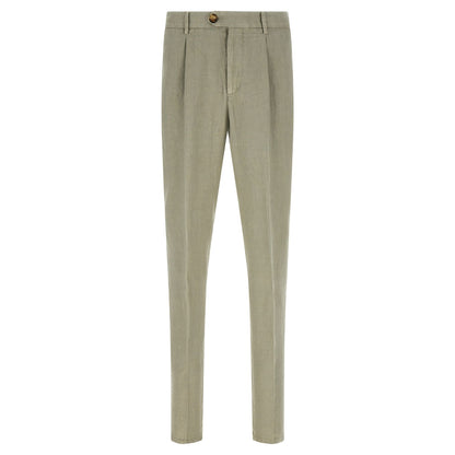 Brunello Cucinelli Bicolor Linen Casual Pants