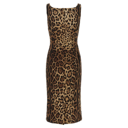 Dolce & Gabbana Brown Silk Midi Dress