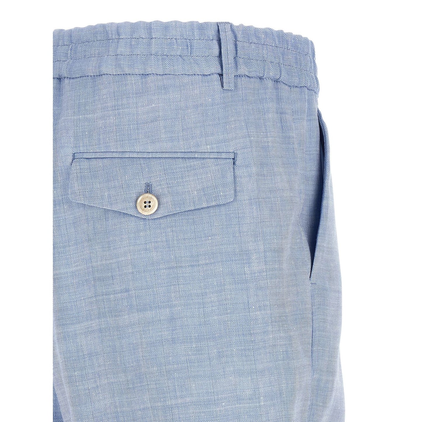 Brunello Cucinelli Blue Linen Bermuda Shorts