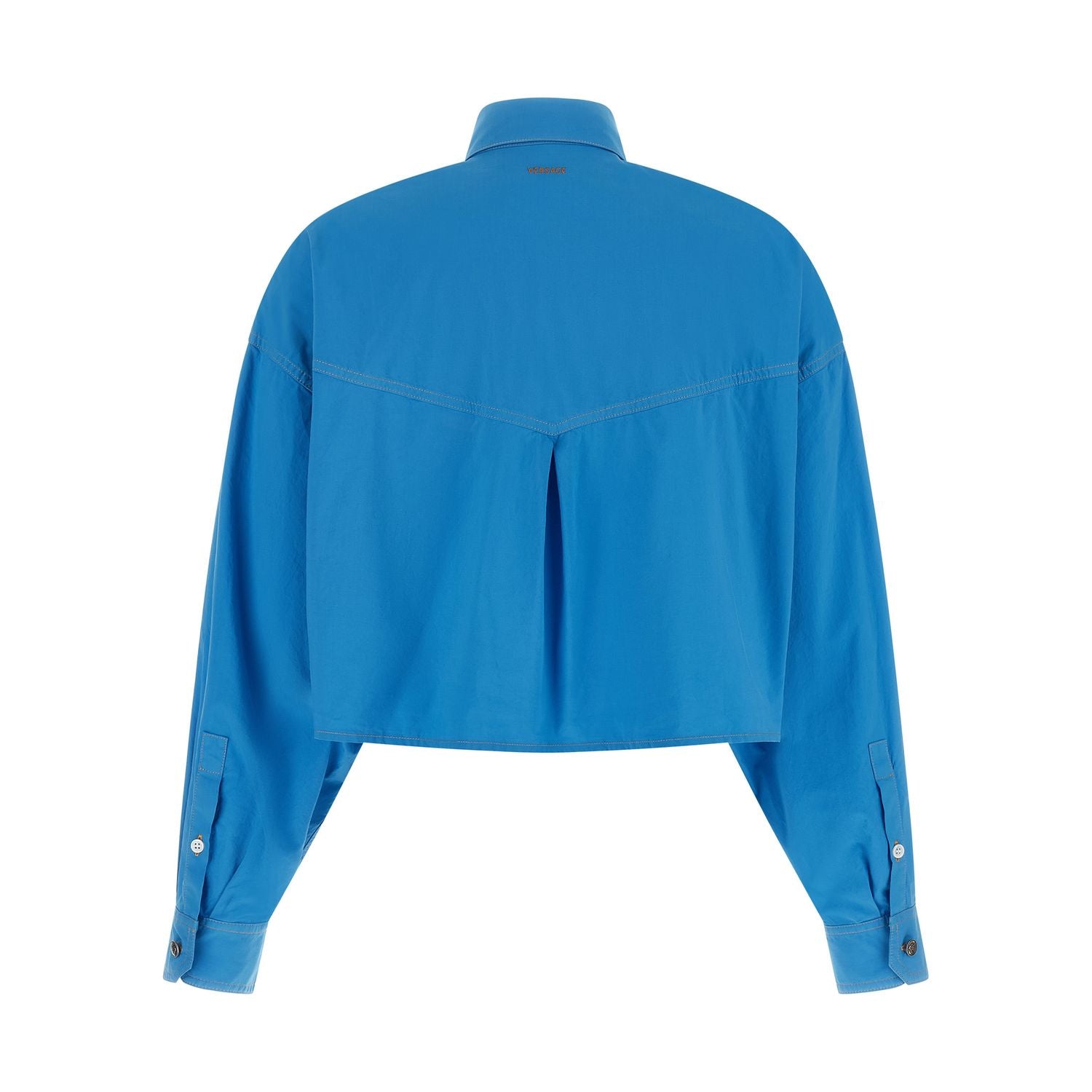 Versace Blue Cotton Blouse