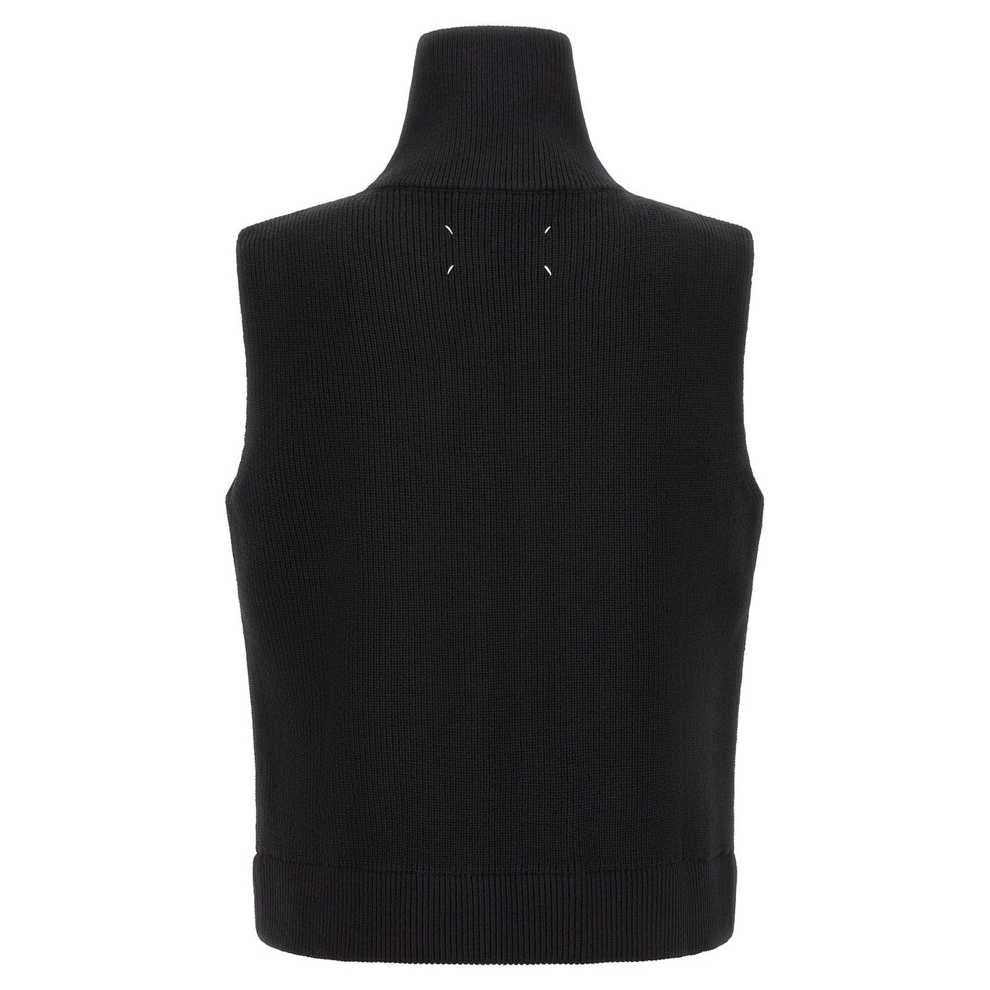Maison Margiela Black Wool Sleeveles Sweater