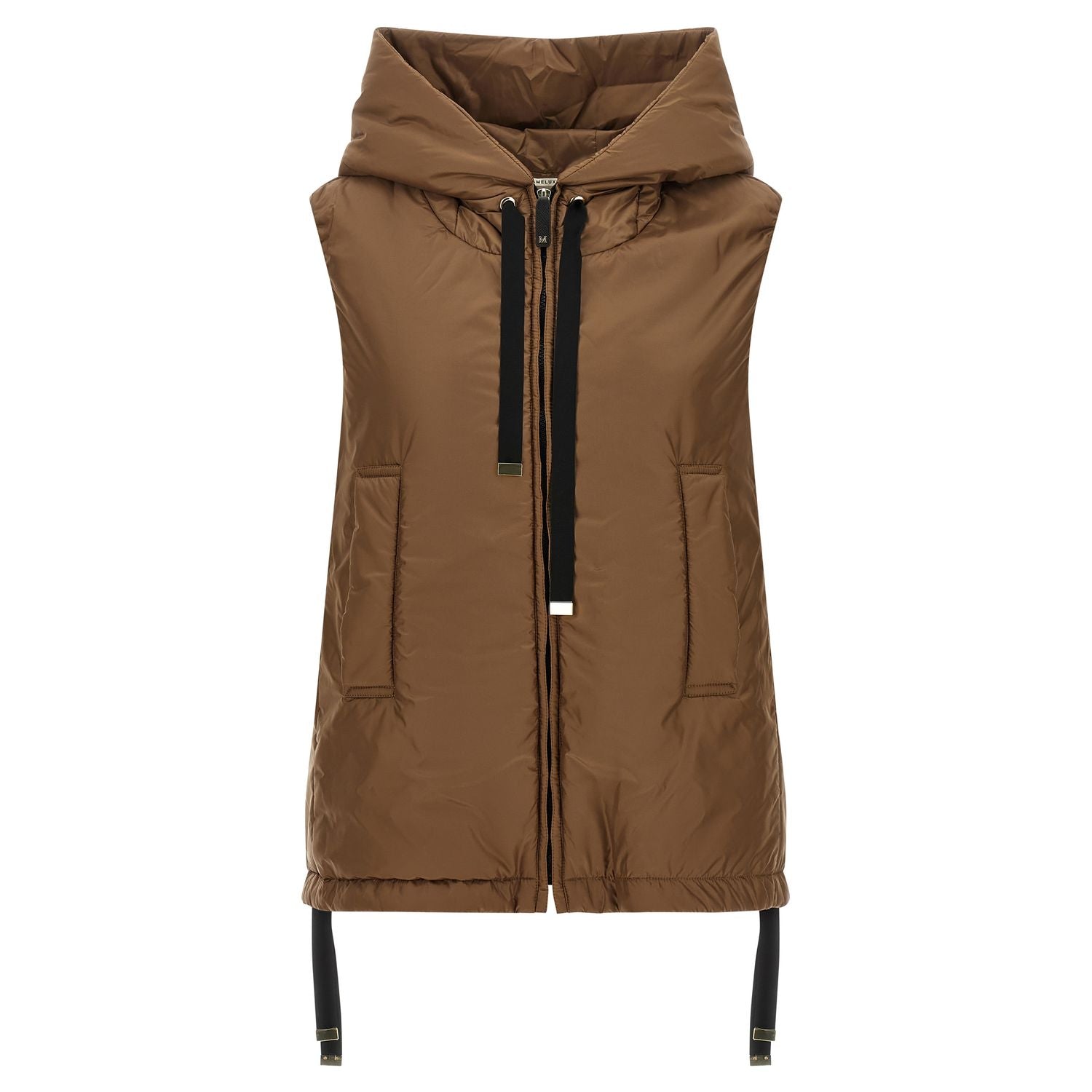 Max Mara Brown Polyester Sleeveless Jacket