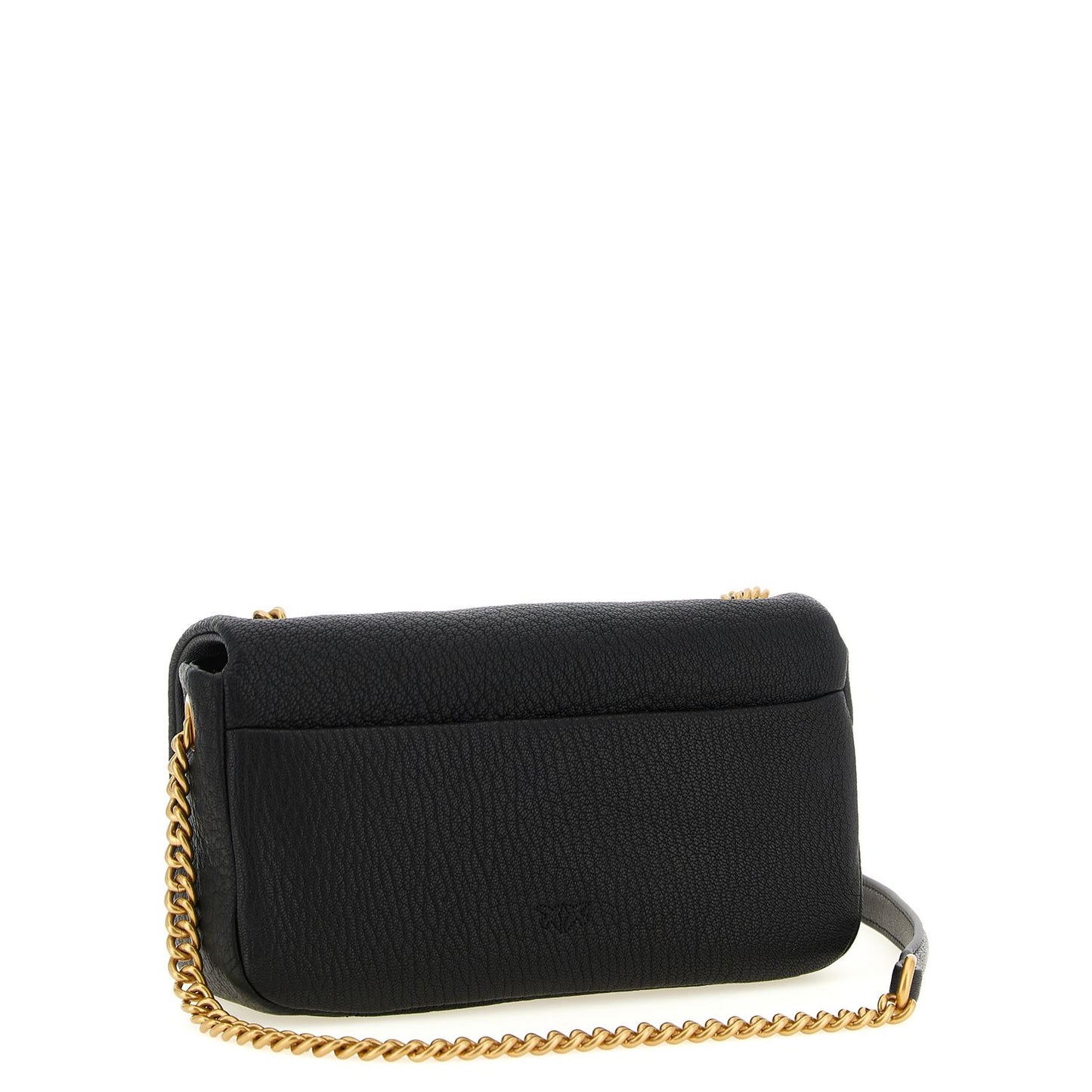 PINKO Black Lamb Leather Shoulder Bag