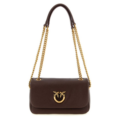 PINKO Brown Lamb Leather Shoulder Bag