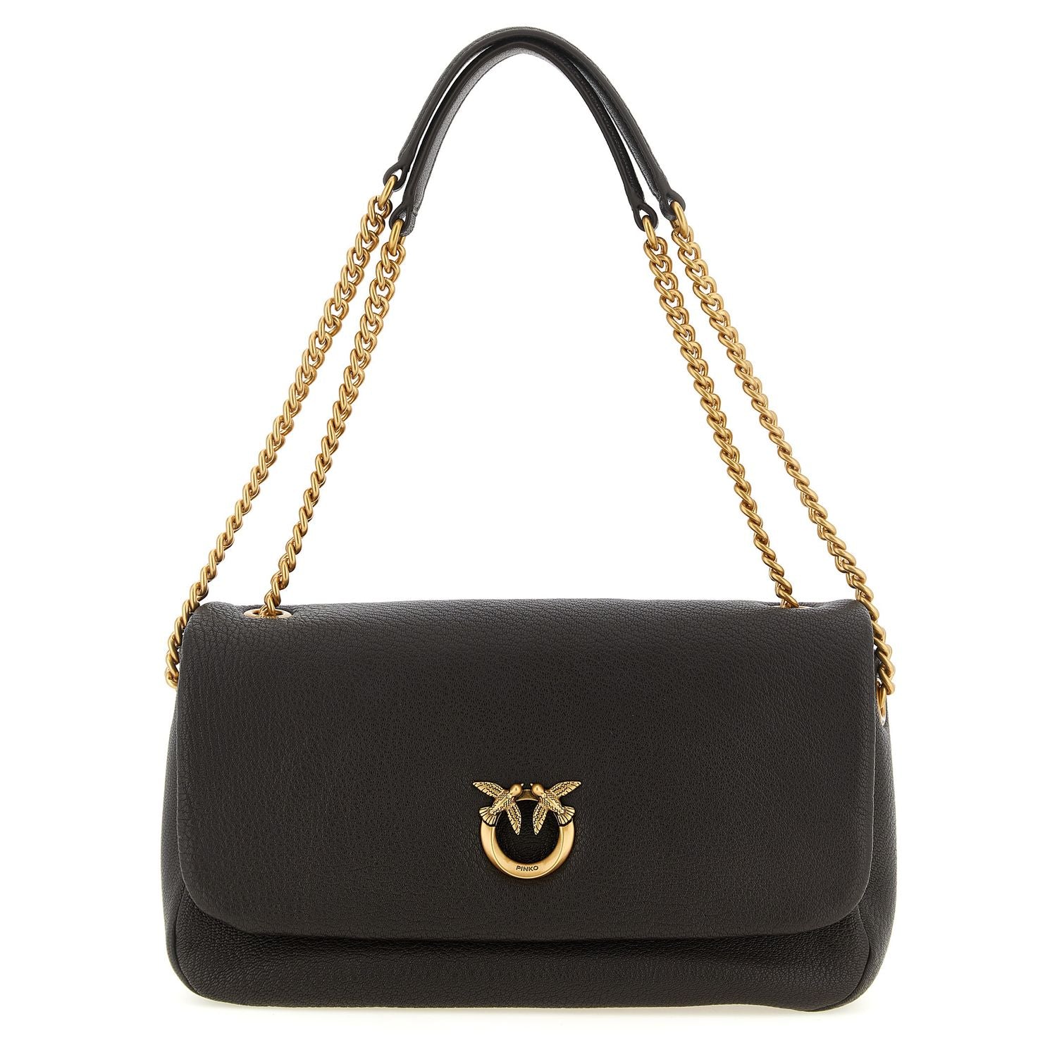 PINKO Brown Lamb Leather Shoulder Bag
