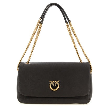 PINKO Brown Lamb Leather Shoulder Bag