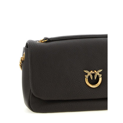 PINKO Brown Lamb Leather Shoulder Bag