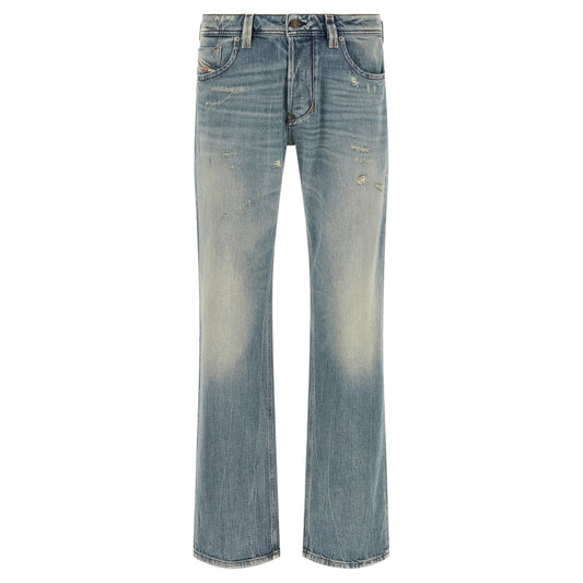 Diesel Blue Cotton Straight-Leg Jeans