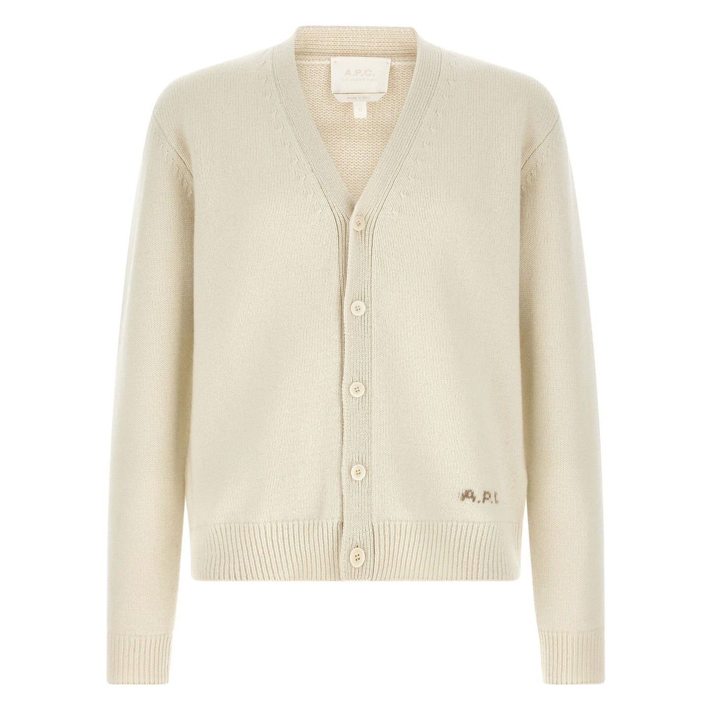 A.P.C. White Wool Cardigan