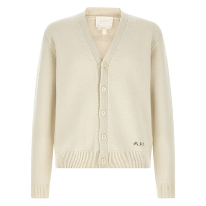 A.P.C. White Wool Cardigan