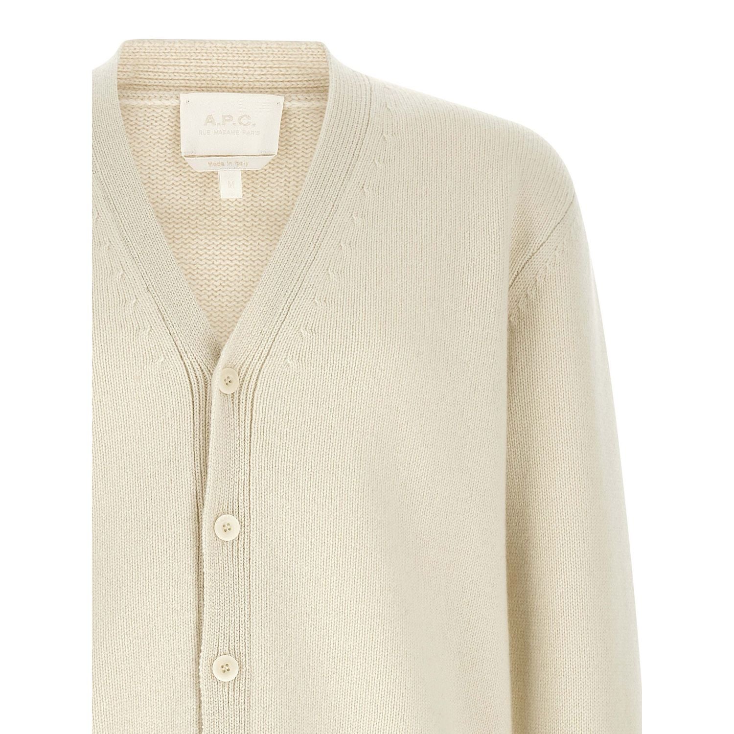 A.P.C. White Wool Cardigan