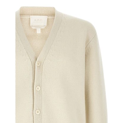 A.P.C. White Wool Cardigan