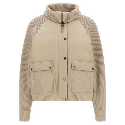 Brunello Cucinelli Beige Cotton Full-Length Jacket