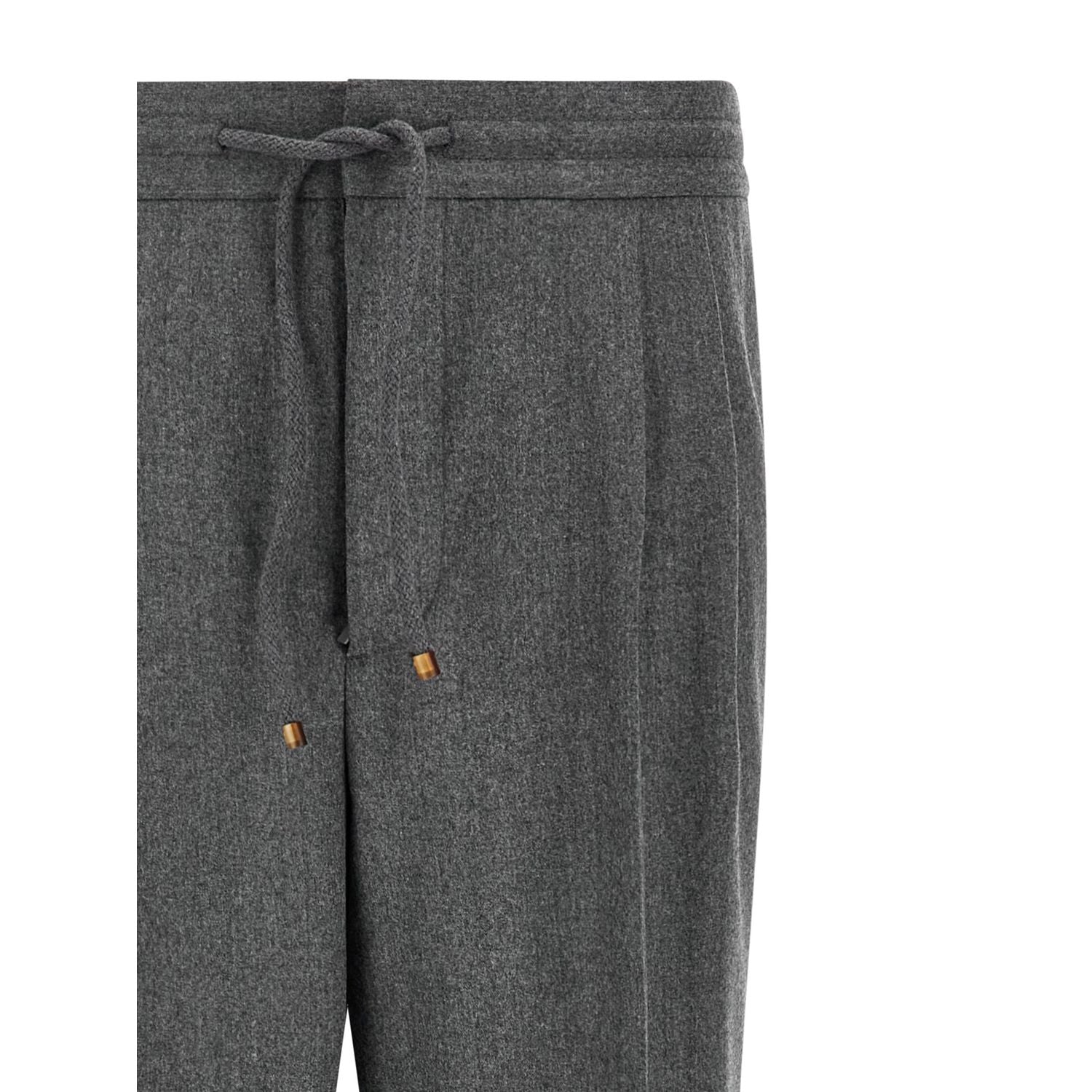 Brunello Cucinelli Gray Virgin Wool Casual Pants