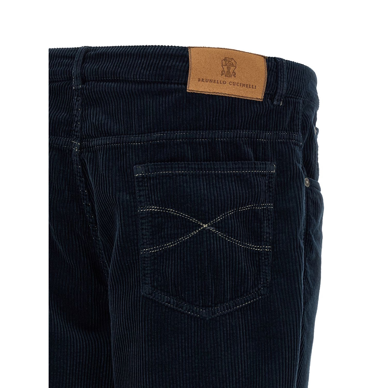 Brunello Cucinelli Blue Cotton Casual Pants