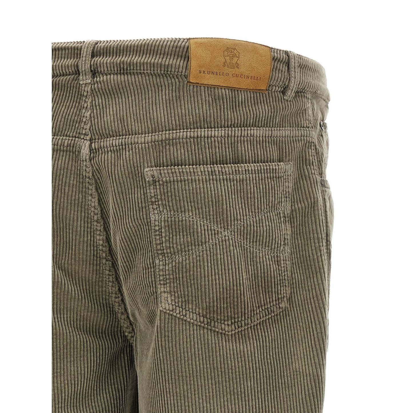 Brunello Cucinelli Bicolor Cotton Casual Pants